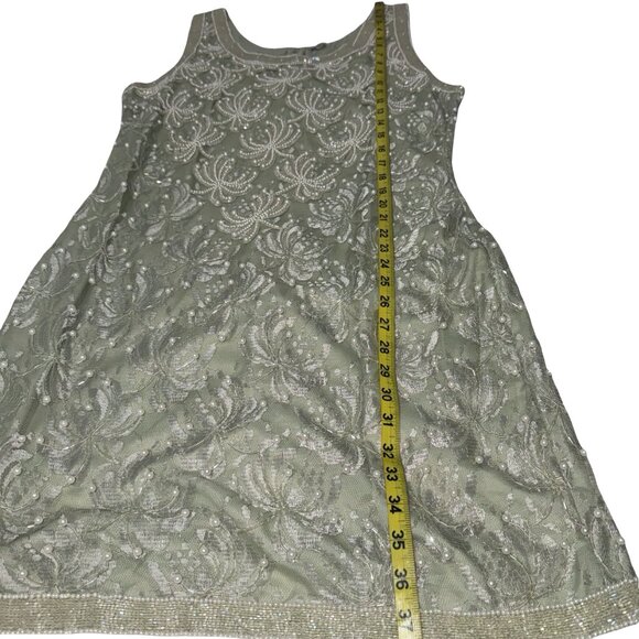 Scala Couture Vintage 80s Beaded Seafoam Green Cocktail Dress Sz XXL - Picture 8 of 15